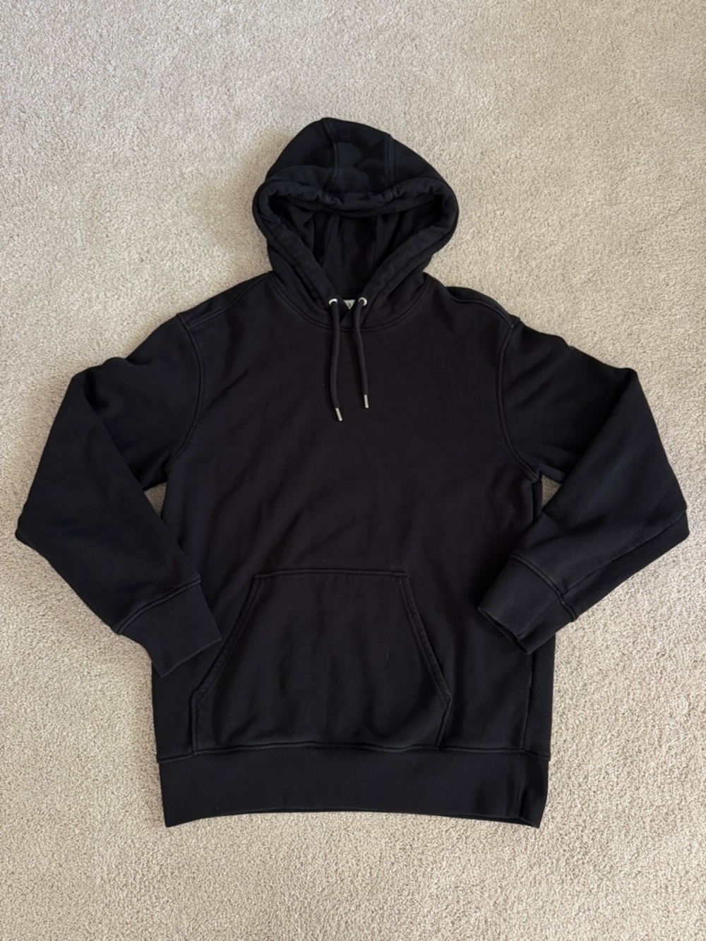 H&M Black Men's Hooded Sweatshirt with Kangaroo Pocket